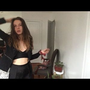 Cropped Blazer with Zip Detail